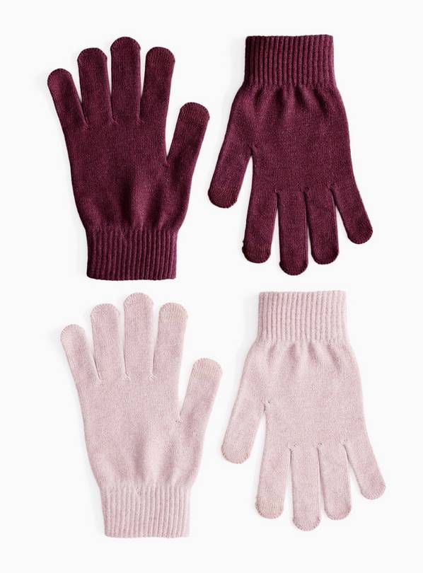 Pink & Burgundy Magic Gloves 2 Pack One Size
